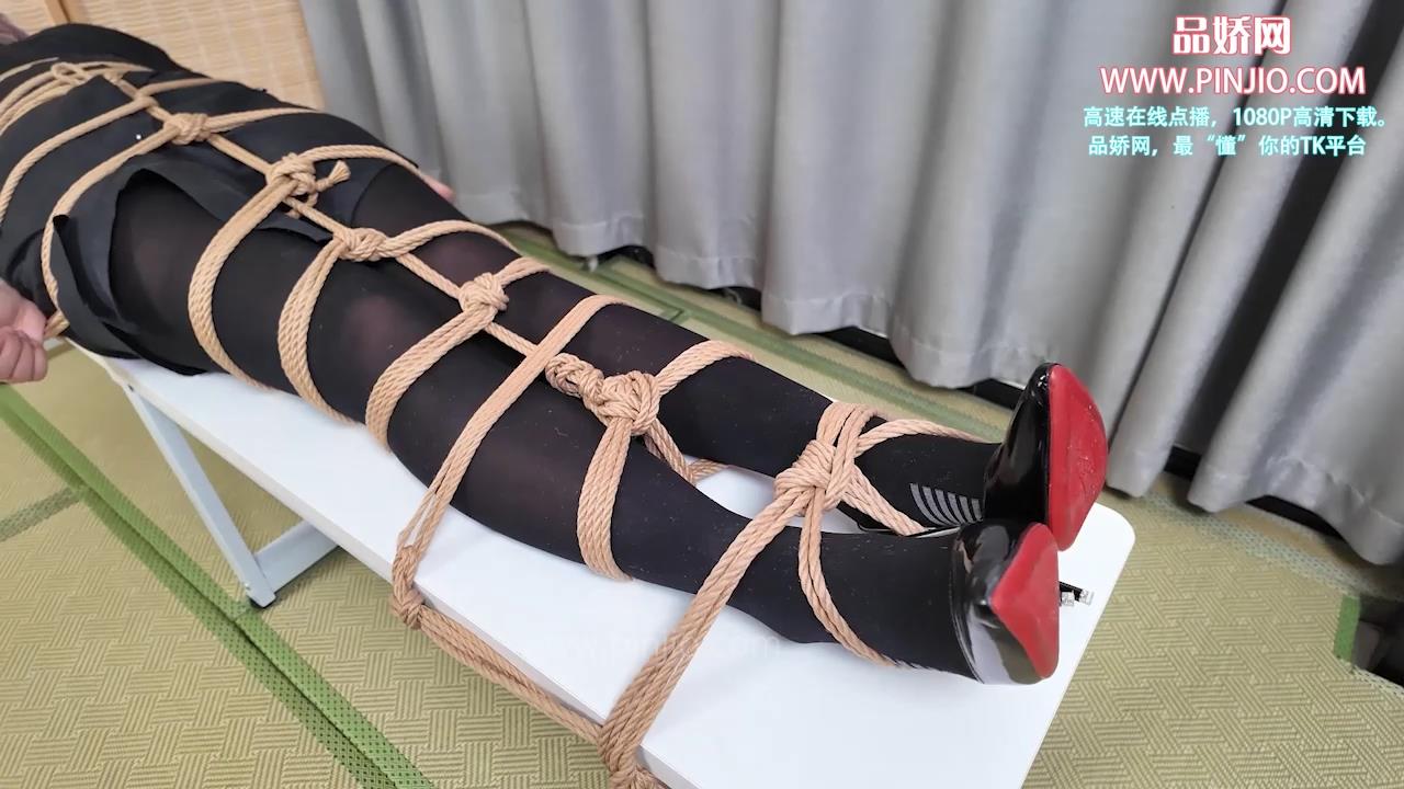 YZ_2864象人_猫猫-黑丝高跟躺缚TK+保鲜膜胶带全包