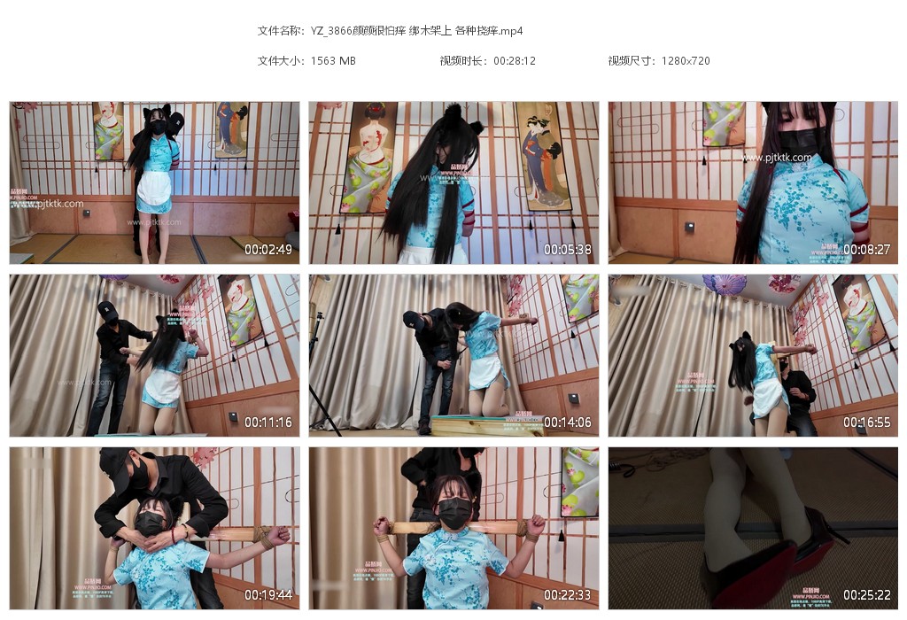 YZ_3866颜颜很怕痒 绑木架上 各种挠痒