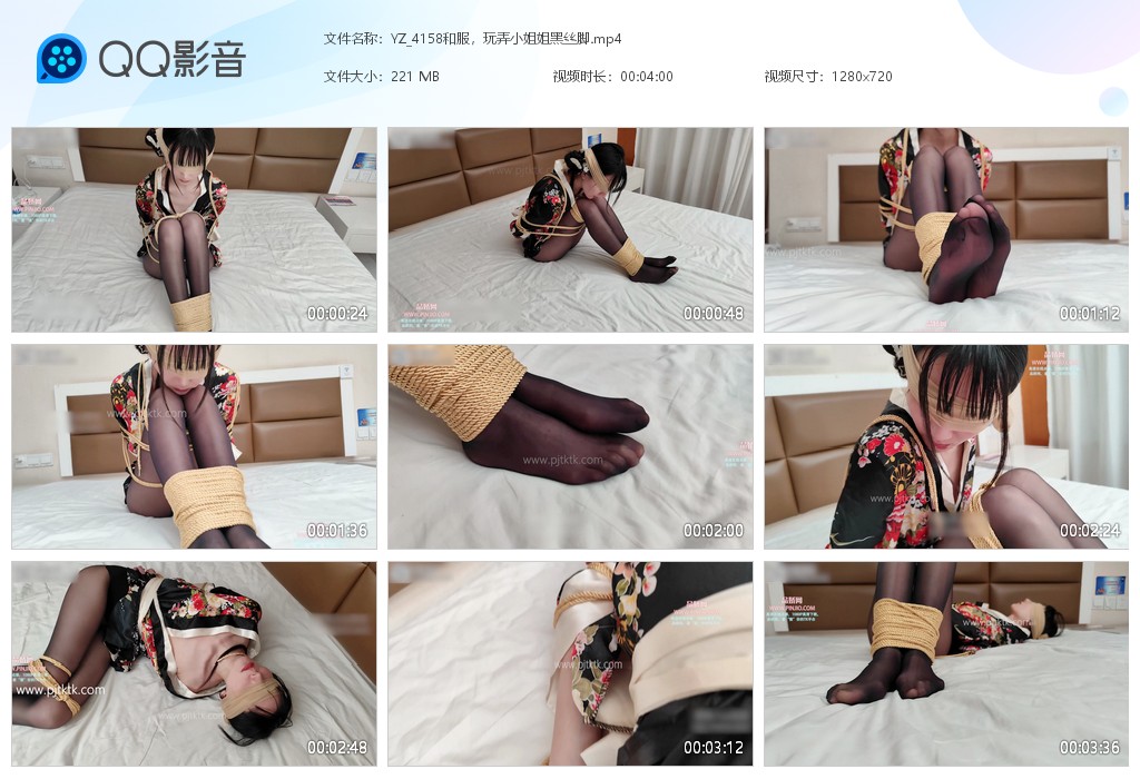 YZ_4158和服，玩弄小姐姐黑丝脚